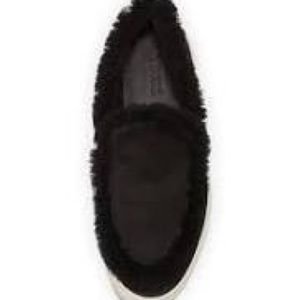 Vince Carlen Shearling-Trimmed Sneaker, Black
